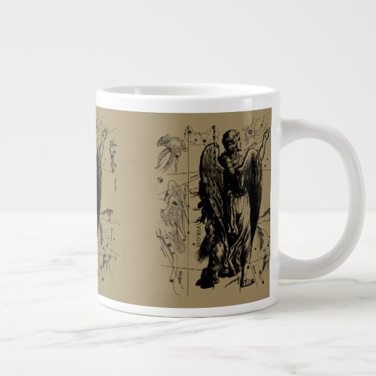 Virgo Constellation Hevelius Etching Style Jumbo-Tasse (Rechts)