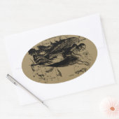 Virgo Constellation Hevelius Etching Style Ovaler Aufkleber (Umschlag)