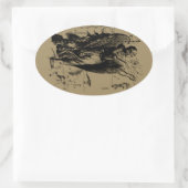 Virgo Constellation Hevelius Etching Style Ovaler Aufkleber (Tasche)