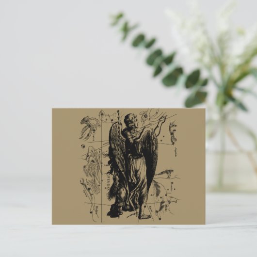 Virgo Constellation Hevelius Etching Style Postkarte (Stehend Vorderseite)