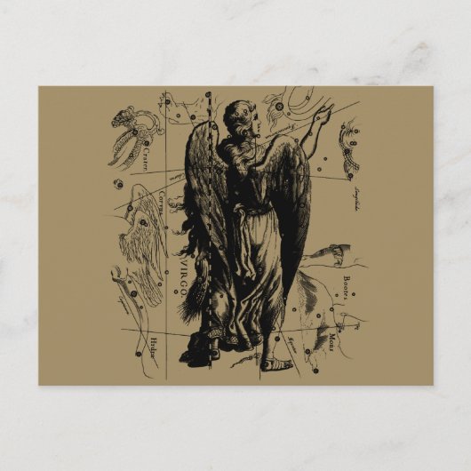Virgo Constellation Hevelius Etching Style Postkarte (Vorderseite)