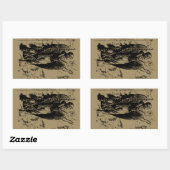 Virgo Constellation Hevelius Etching Style Rechteckiger Aufkleber (Blatt)