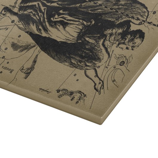 Virgo Constellation Hevelius Etching Style Schneidebrett (Ecke)