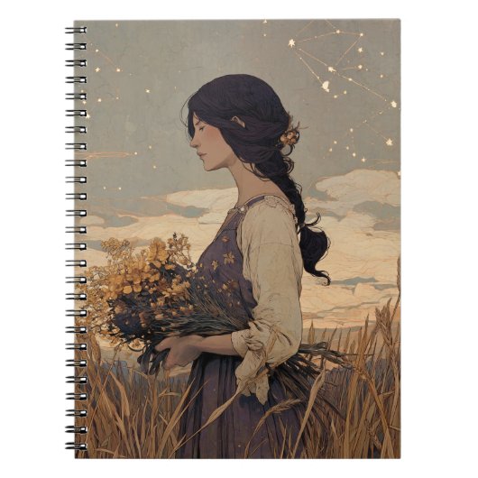 Virgo Constellation Notebook Notizblock (Vorderseite)