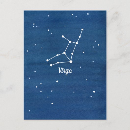 Virgo Constellation Stars Indigo Blue Postkarte (Vorderseite)