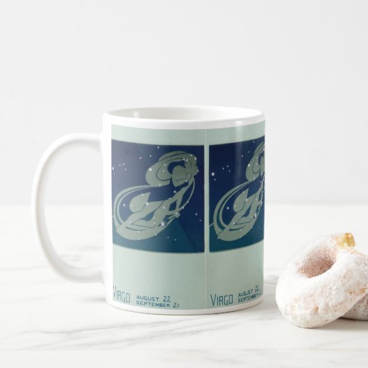 Virgo Constellation Vintag Zodiac Astrologie Kaffeetasse (Mit Donut)