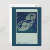 Virgo Constellation Vintag Zodiac Astrologie Postkarte (Vorne/Hinten)
