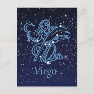 Virgo Constellation & Zodiac Sign with Stars Postkarte