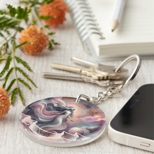 Virgo Cosmic Celestial Zodiac Schlüsselanhänger (Vorderseite rechts)