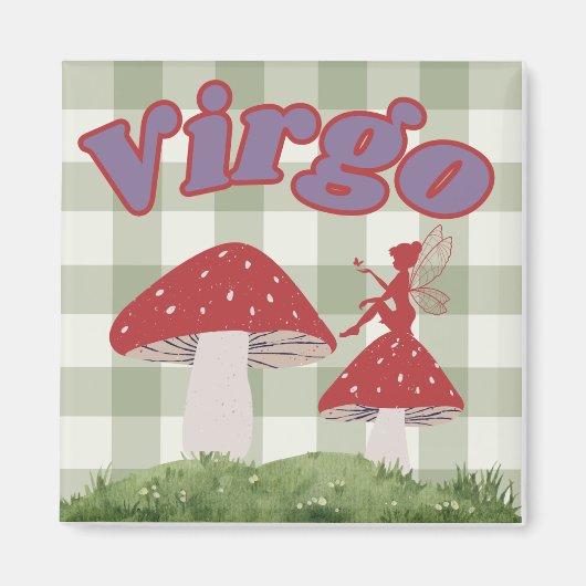 Virgo Cotattcore Aesthetic Fairy Mushroom Art Magnet (Vorne)