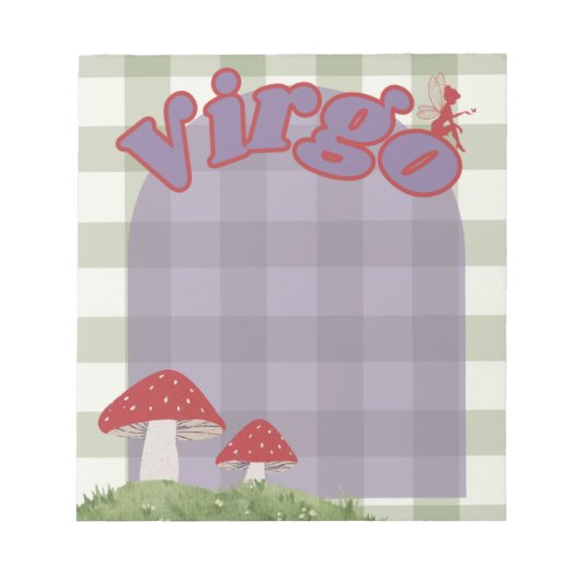 Virgo Cotattcore Whimsical Fairy Mushroom Design Notizblock (Vorderseite)