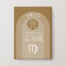 Virgo Custom Birthday Zodiac - Modernes Design Button