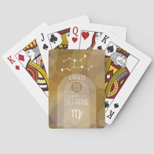 Virgo Custom Birthday Zodiac - Modernes Design Spielkarten (Rückseite)