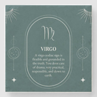 Virgo customize name 12 signs of the Zodiac Steinuntersetzer