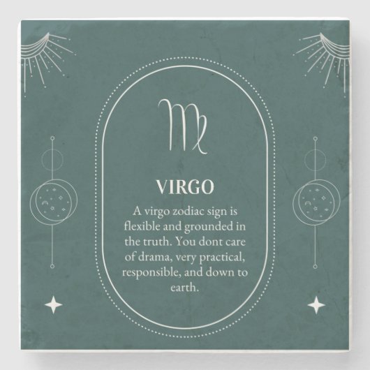 Virgo customize name 12 signs of the Zodiac Steinuntersetzer (Vorderseite)