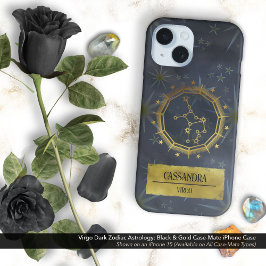 Virgo Dark Zodiac Astrologie: Schwarz & Gold Case-Mate iPhone Hülle