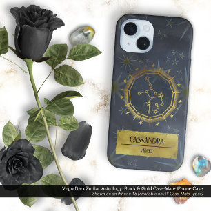 Virgo Dark Zodiac Astrologie: Schwarz & Gold Case-Mate iPhone Hülle