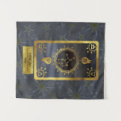 Virgo Dark Zodiac Astrologie: Schwarzer Goldname Wandteppich (Vorderseite (Horizontal))