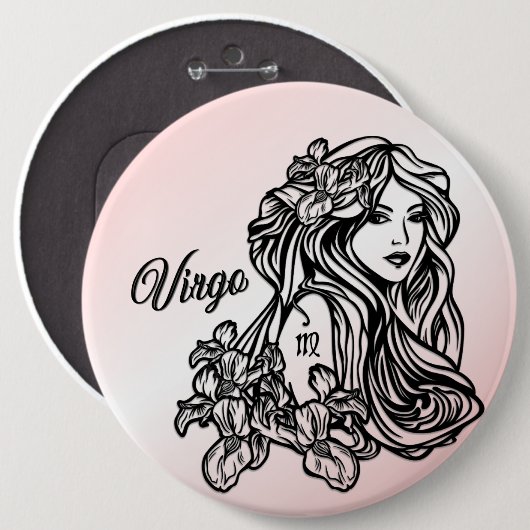 Virgo Die Jungfrau Zodiac Button (Vorne & Hinten)