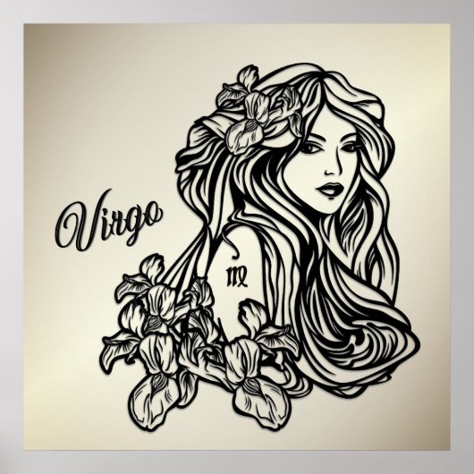 Virgo Die Jungfrau Zodiac Golden Poster (Vorne)
