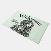 Virgo Die Jungfrau Zodiac Green Fußmatte (Schrägansicht)