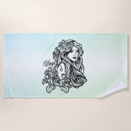 Virgo Die Jungfrau Zodiac Green Strandtuch