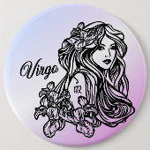 Virgo Die Jungfrau Zodiac Lila Button (Vorderseite)