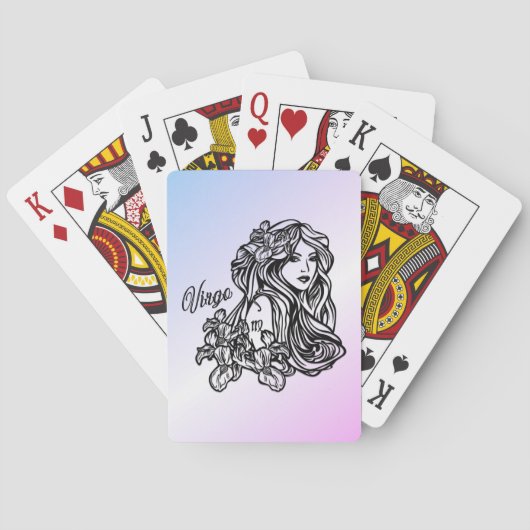 Virgo Die Jungfrau Zodiac Lila Spielkarten (Rückseite)