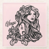 Virgo Die Jungfrau Zodiac Pink Glasuntersetzer (Vorderseite)
