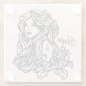 Virgo Die Jungfrau Zodiac Pink Glasuntersetzer (Rückseite)