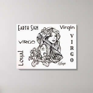 Virgo Die Jungfrau Zodiac Pink Leinwanddruck