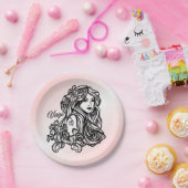 Virgo Die Jungfrau Zodiac Pink Pappteller (Party)