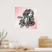 Virgo Die Jungfrau Zodiac Pink Poster (Küche)