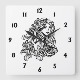 Virgo Die Jungfrau Zodiac Quadratische Wanduhr