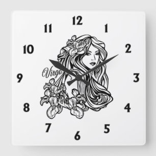 Virgo Die Jungfrau Zodiac Quadratische Wanduhr