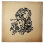 Virgo Die Jungfrau Zodiac Rustikale Papier Teller Fliese (Vorderseite)