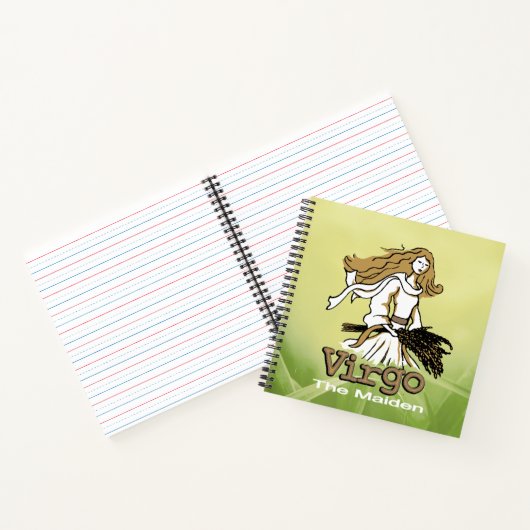 Virgo Die Maiden Erde Zeichen grün Notizblock (Innenseite)