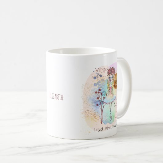 Virgo Die Maiden Zodiac-Zeichen Kaffeetasse (VorderseiteRechts)