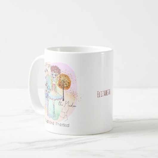 Virgo Die Maiden Zodiac-Zeichen Kaffeetasse (Vorderseite Links)