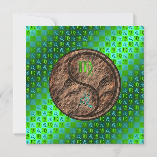 Virgo & Earth Dog Karte (Vorderseite)