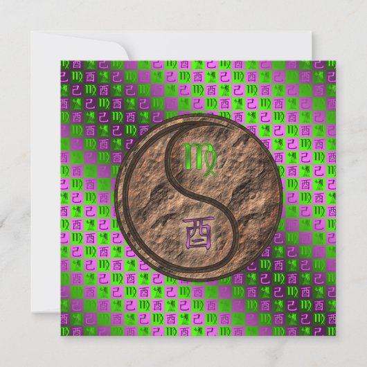 Virgo & Earth Rooster Karte (Vorderseite)