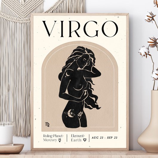 Virgo Feminine Zodiac Poster