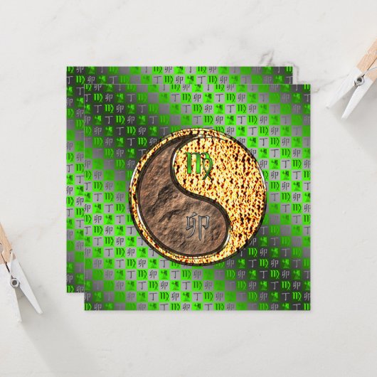 Virgo & Fire Rabbit Karte (Vorderseite/Rückseite Beispiel)