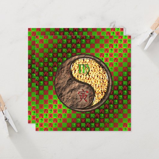 Virgo & Fire Tiger Karte (Vorderseite/Rückseite Beispiel)