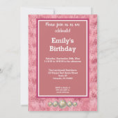 Virgo First Birthday Gold, Balloons und Foto Einladung (Rückseite)