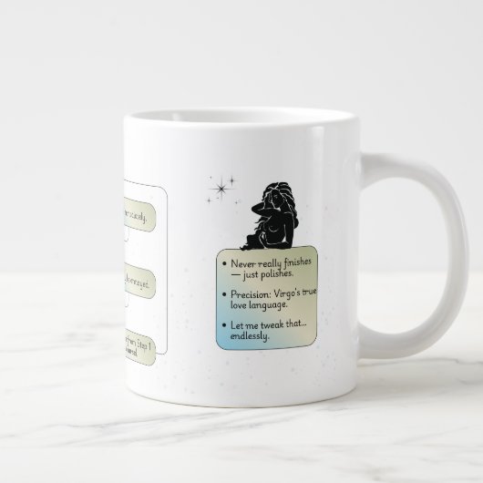 Virgo Flow Chart - Funny Astrologie Zodiac-Zeichen Jumbo-Tasse (Rechts)
