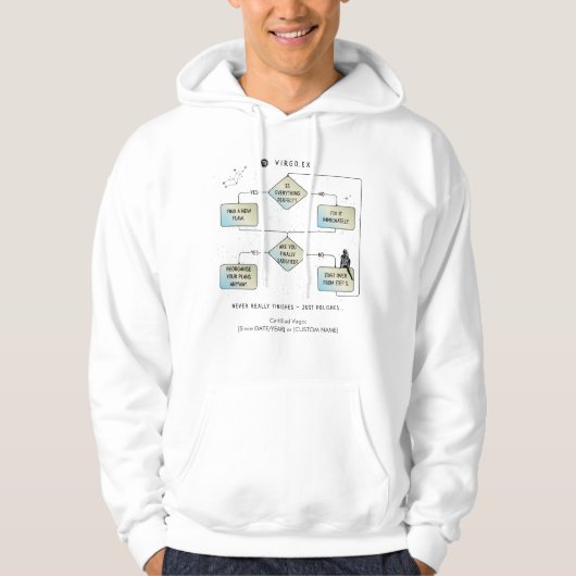 Virgo Flow Chart - Funny Zodiac Sign Spaß Hoodie (Vorderseite)