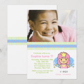 Virgo Foto Geburtstagsparty Einladung (Vorne/Hinten)