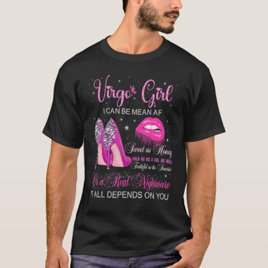 Virgo Girl Birthday High Heels Tropfsteinhöhle T-Shirt (Vorderseite)