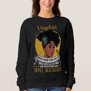 Virgo Girls Black Queen Funny Zodiac Zeichen für F Sweatshirt